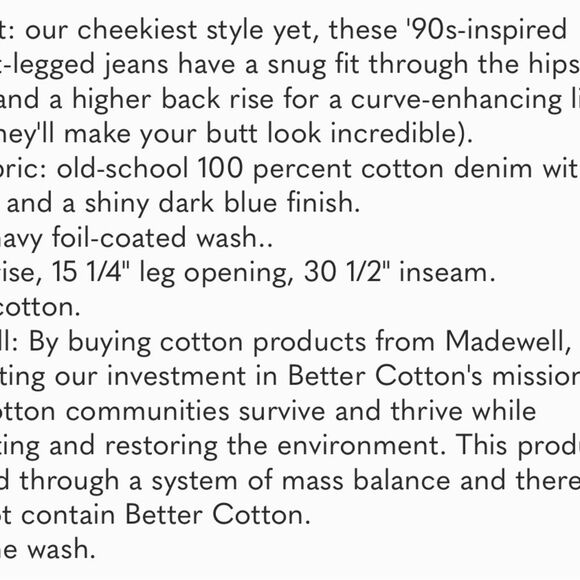 Madewell '90s Straight Jean in Midnight Blue Foil Size 23 NWT - Picture 10 of 10